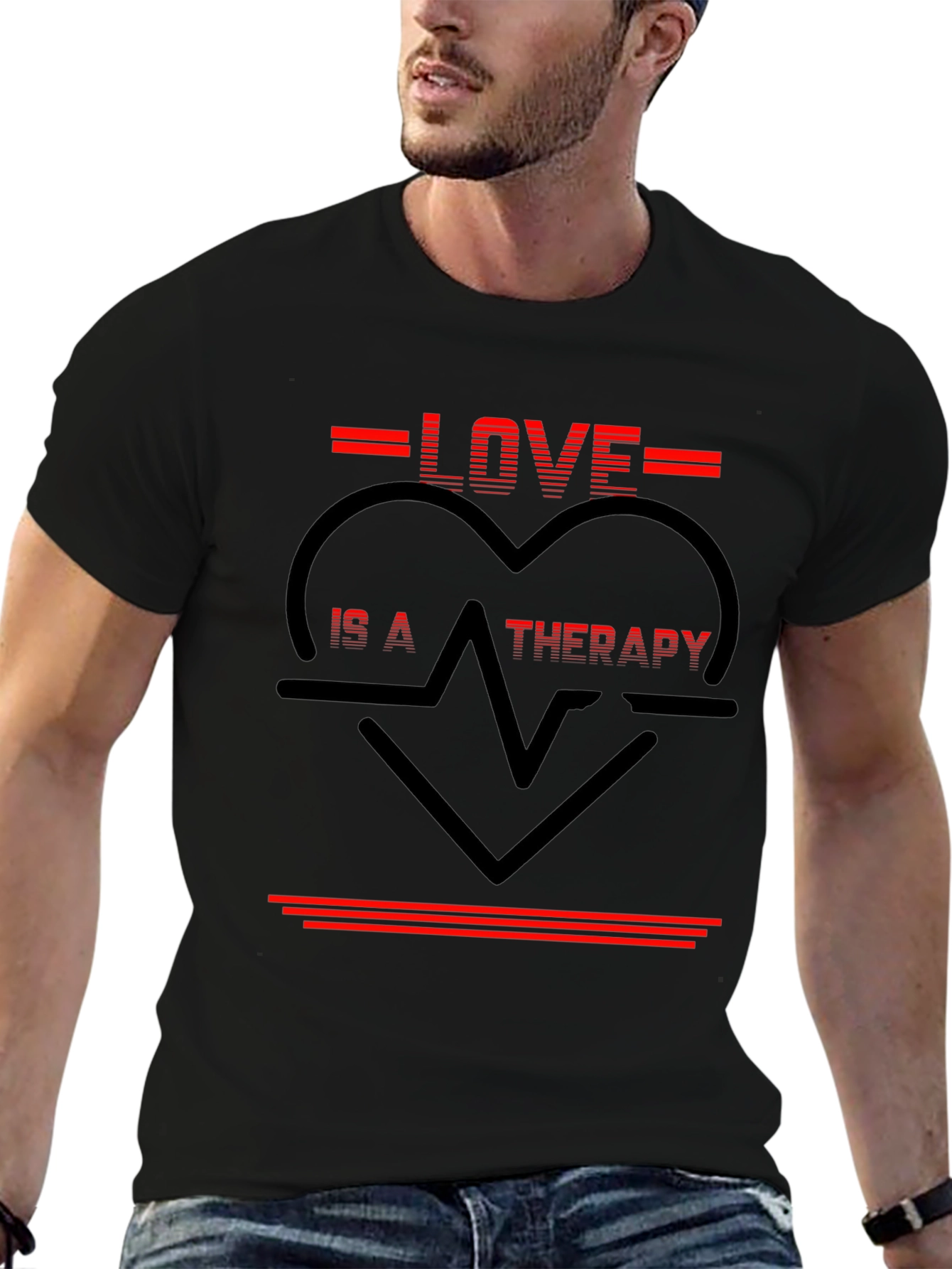 Love Therapy Graphic Tee - Black