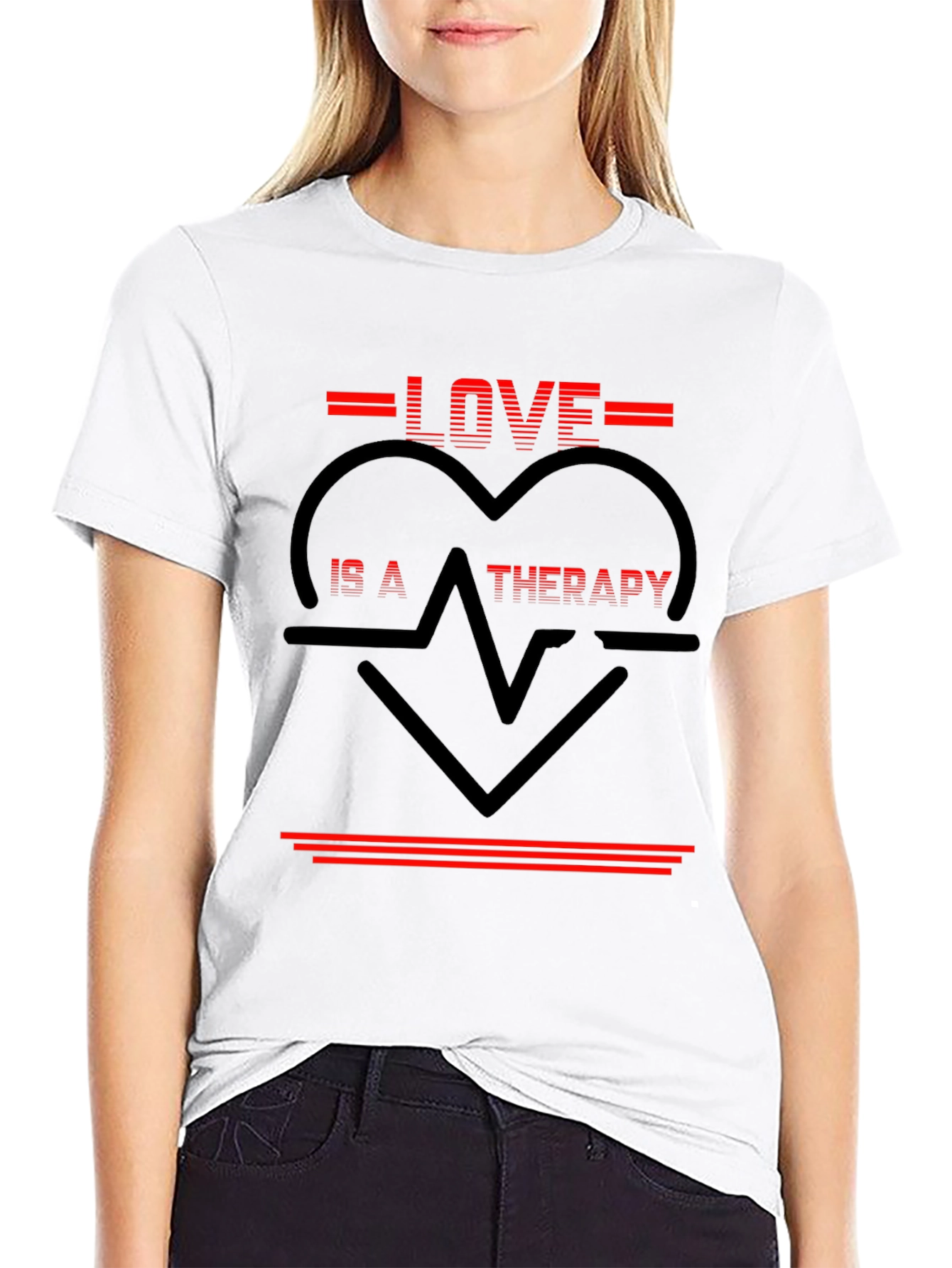 Love Therapy Graphic Tee - Black
