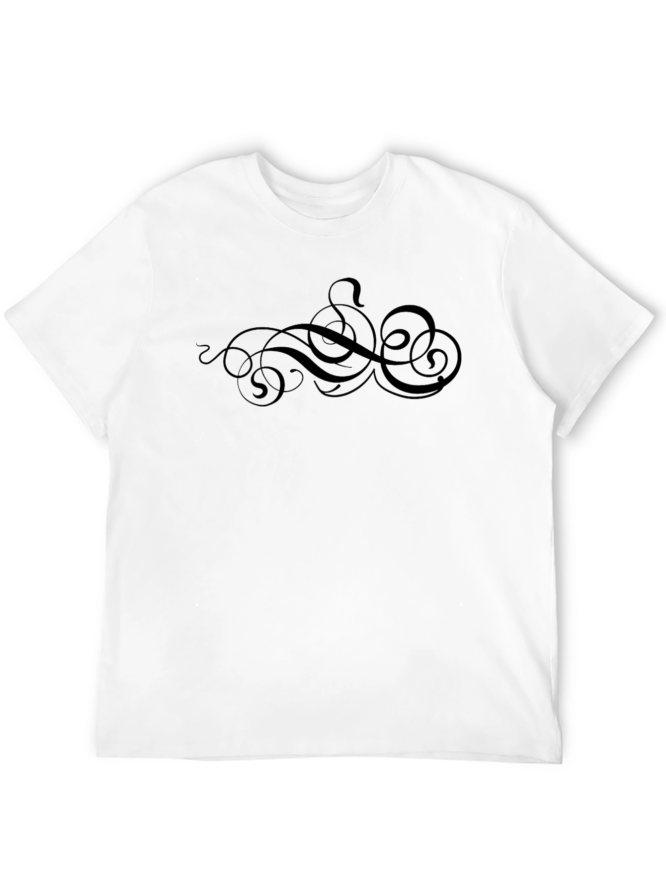 Black Graphic Tee - Swirl Design