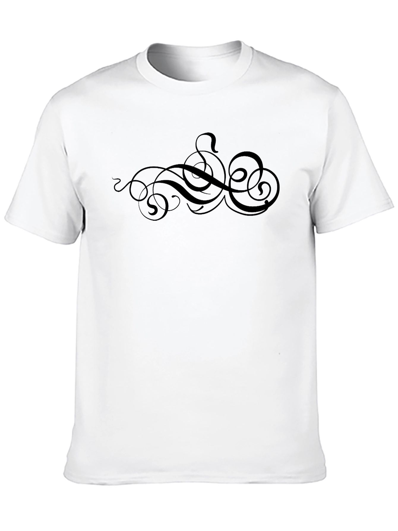 Black Graphic Tee - Swirl Design