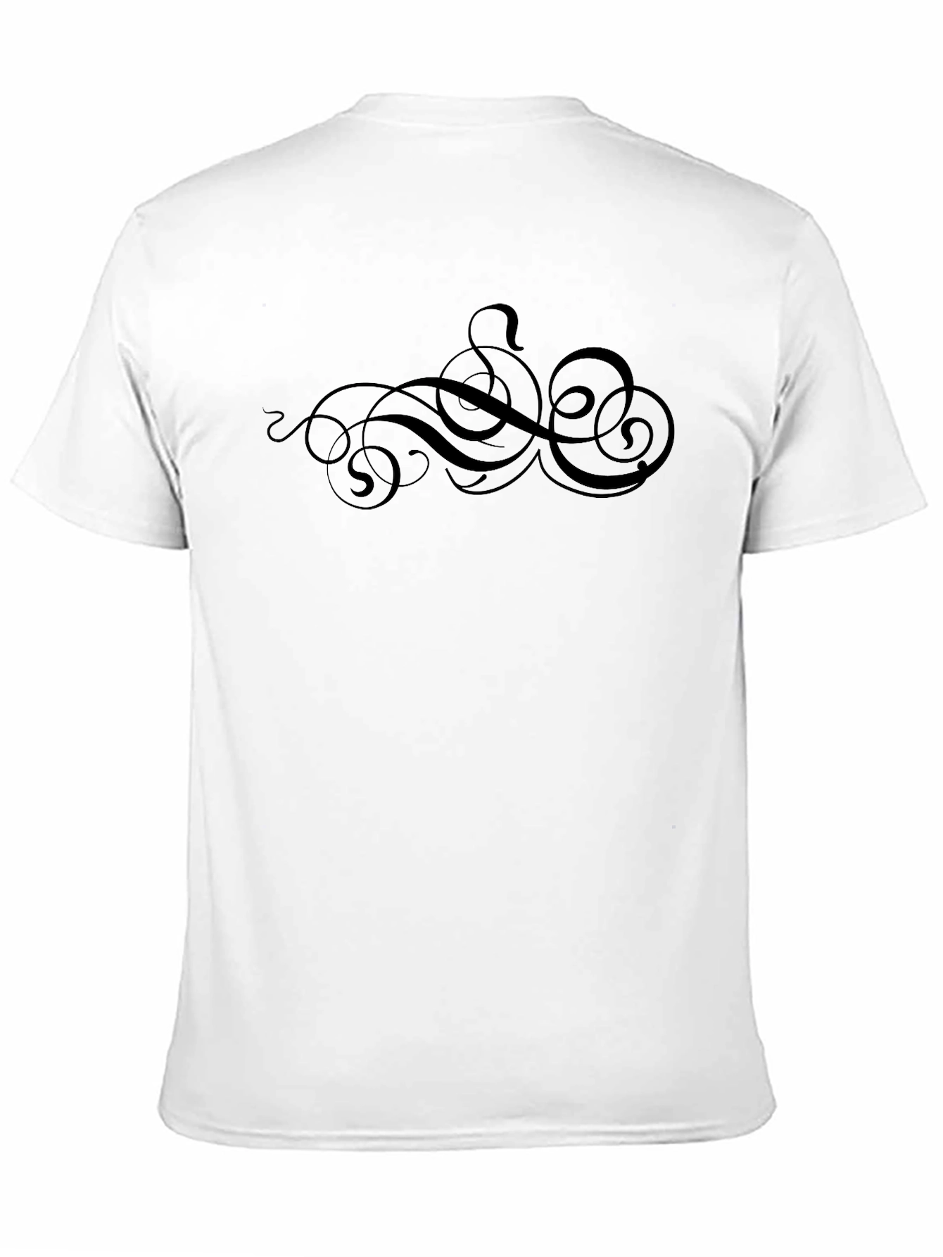 Black Graphic Tee - Swirl Design