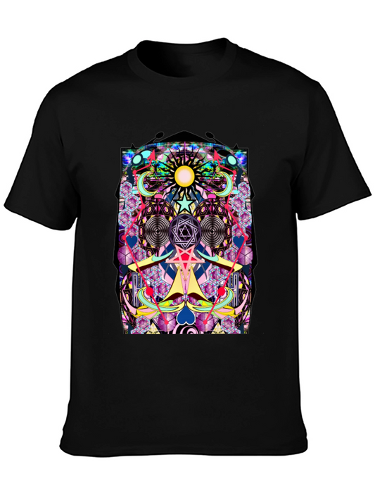 Psychedelic Geometric Art Graphic Print T-Shirt