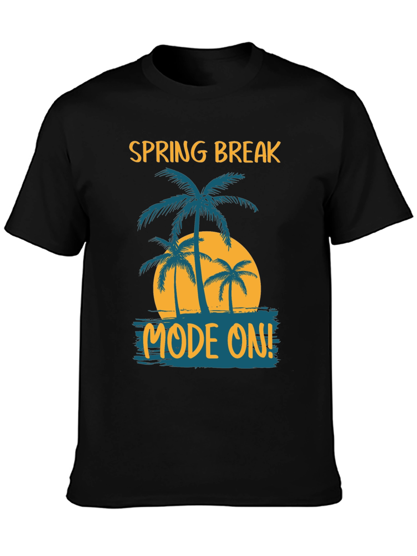 Spring Break Mode On Black Graphic Tee