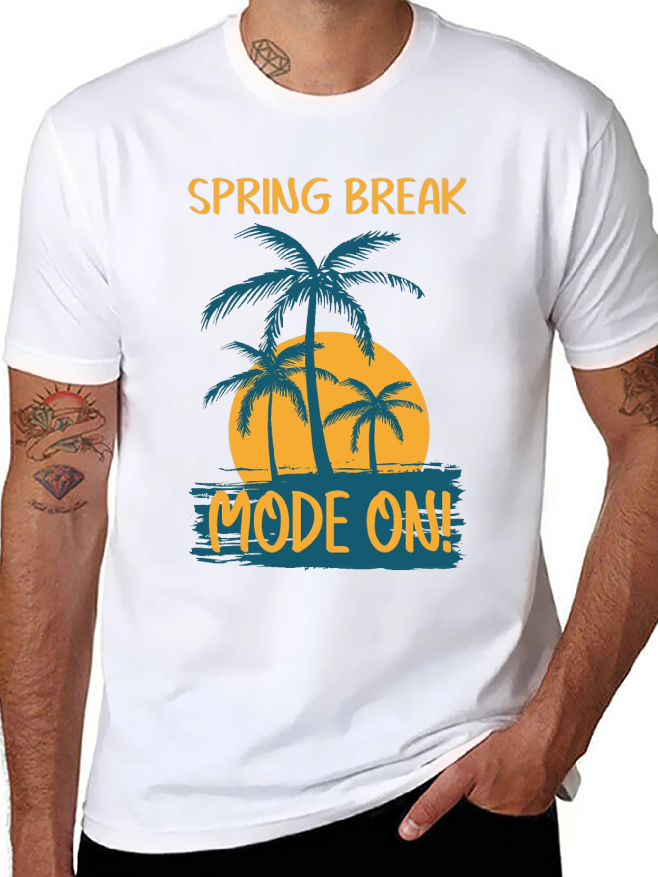 Spring Break Mode On Black Graphic Tee