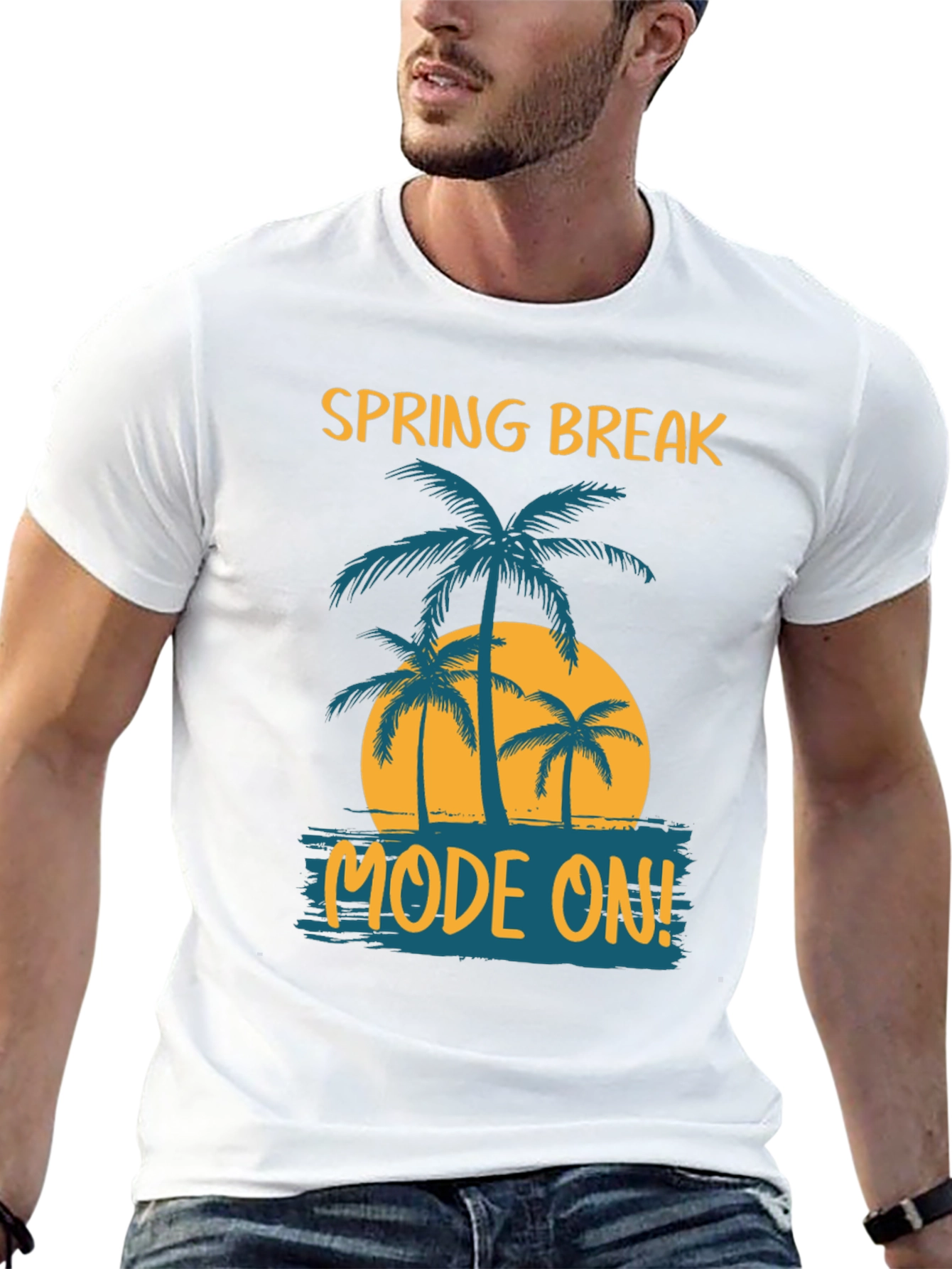 Spring Break Mode On Black Graphic Tee
