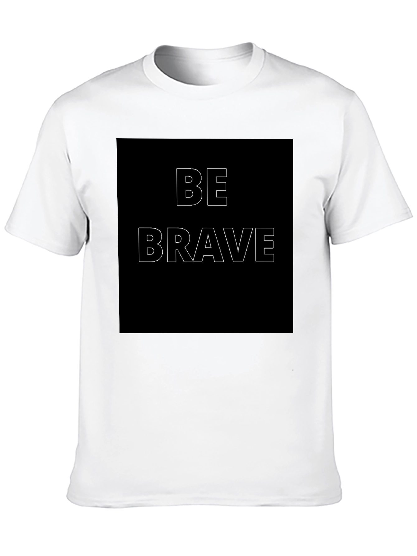 Be Brave Graphic Print Mens Black T-Shirt