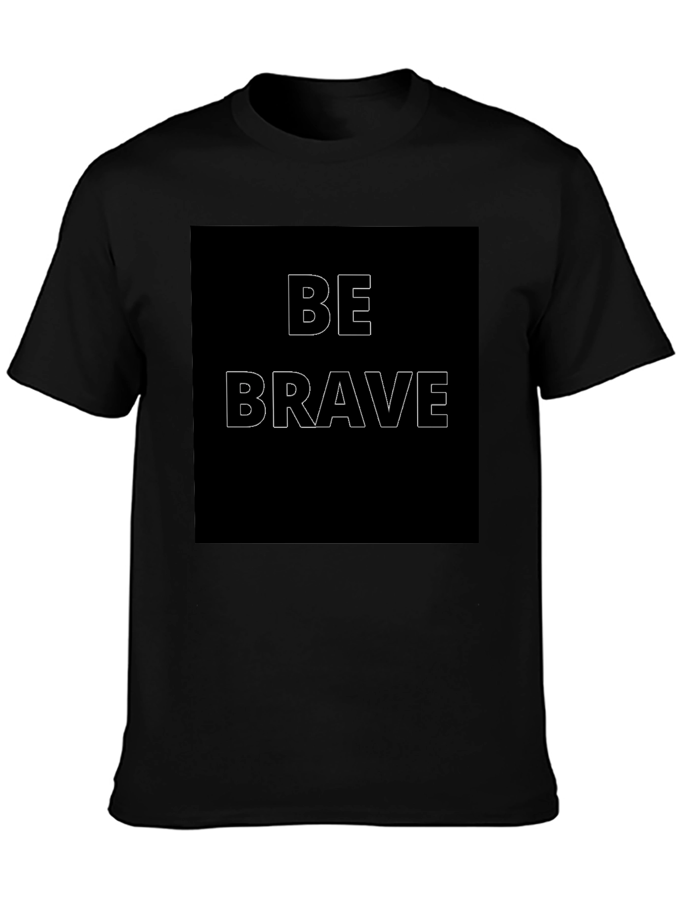 Be Brave Graphic Print Mens Black T-Shirt
