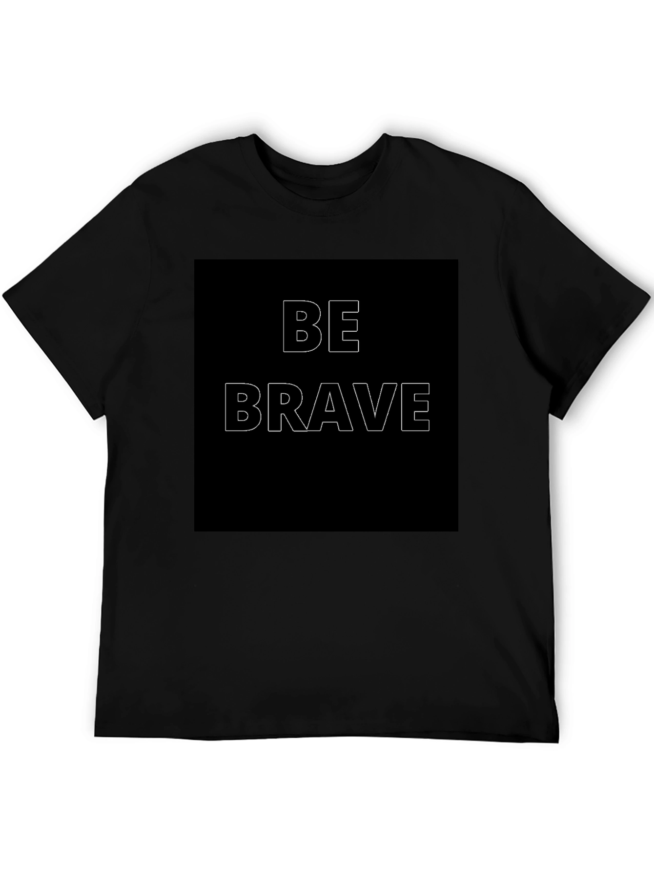 Be Brave Graphic Print Mens Black T-Shirt