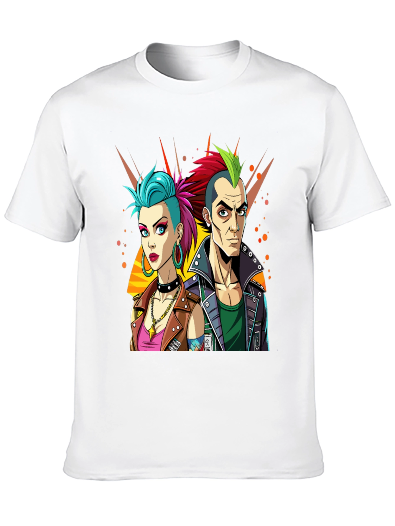 Punk Rock T-Shirt: Edgy Cartoon Couple Graphic Tee