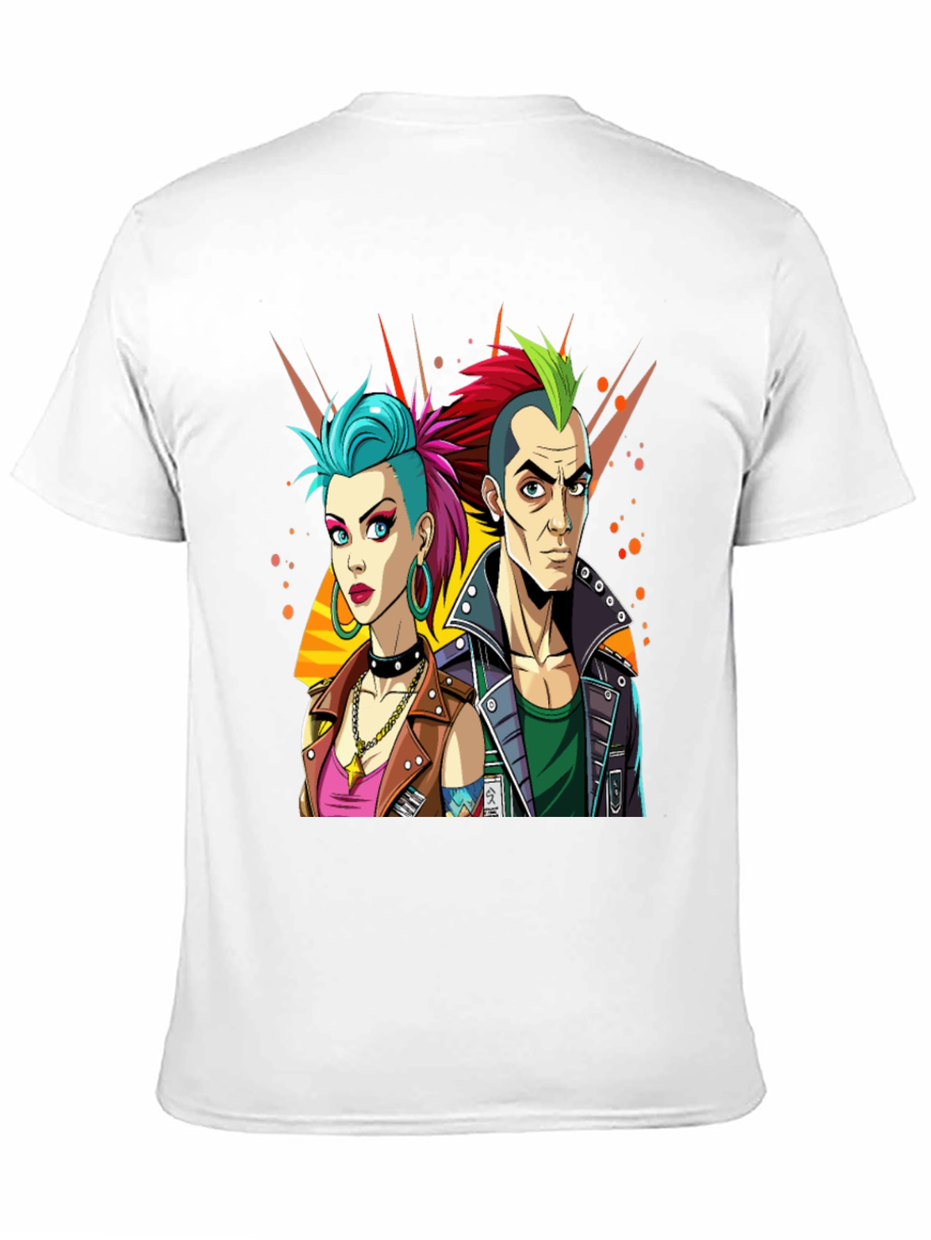 Punk Rock T-Shirt: Edgy Cartoon Couple Graphic Tee