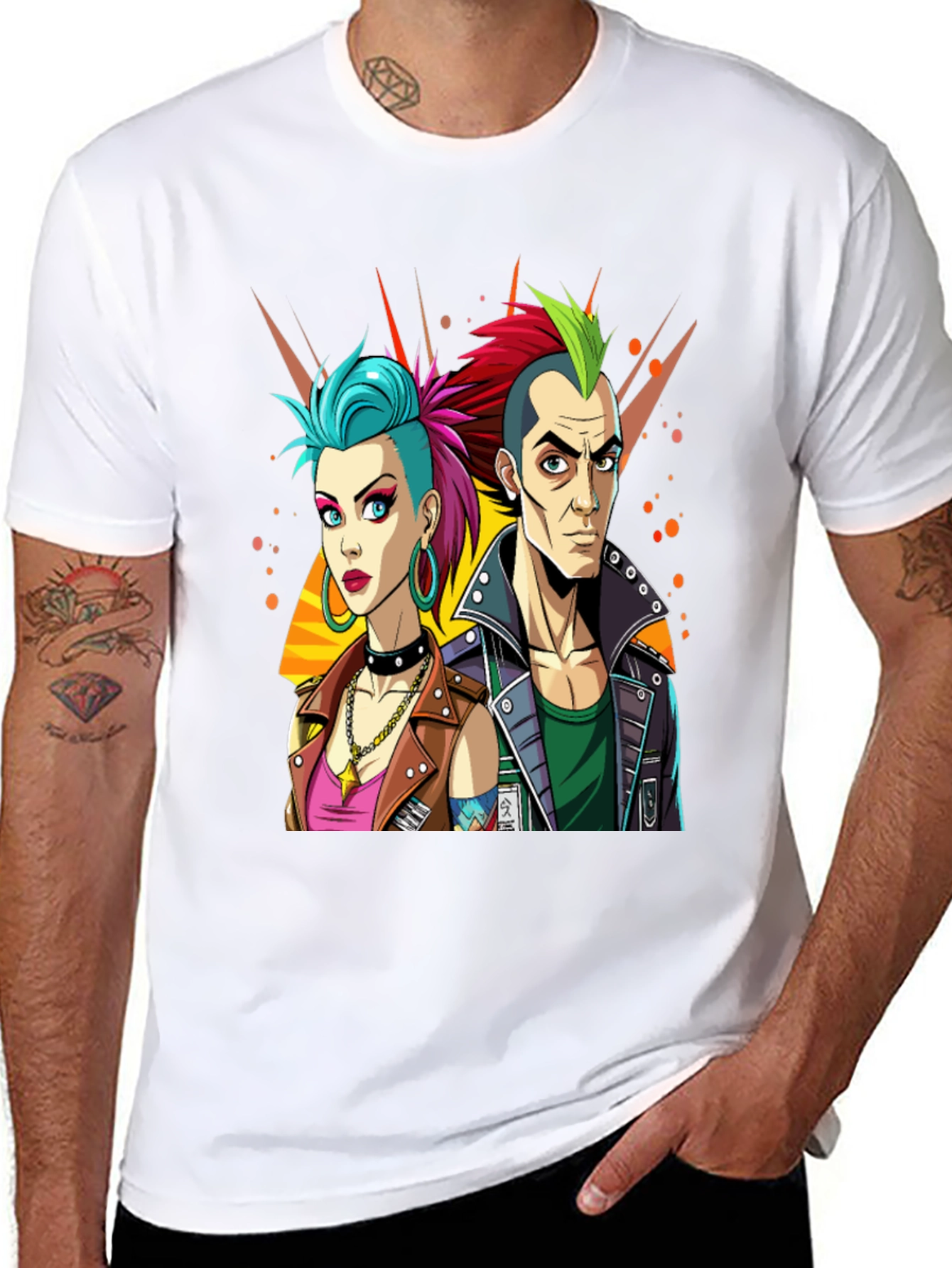 Punk Rock T-Shirt: Edgy Cartoon Couple Graphic Tee