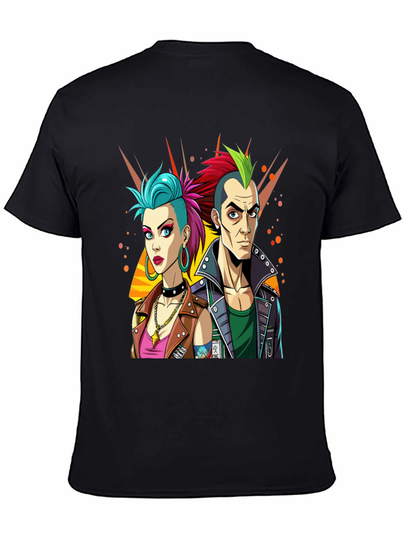 Punk Rock T-Shirt: Edgy Cartoon Couple Graphic Tee