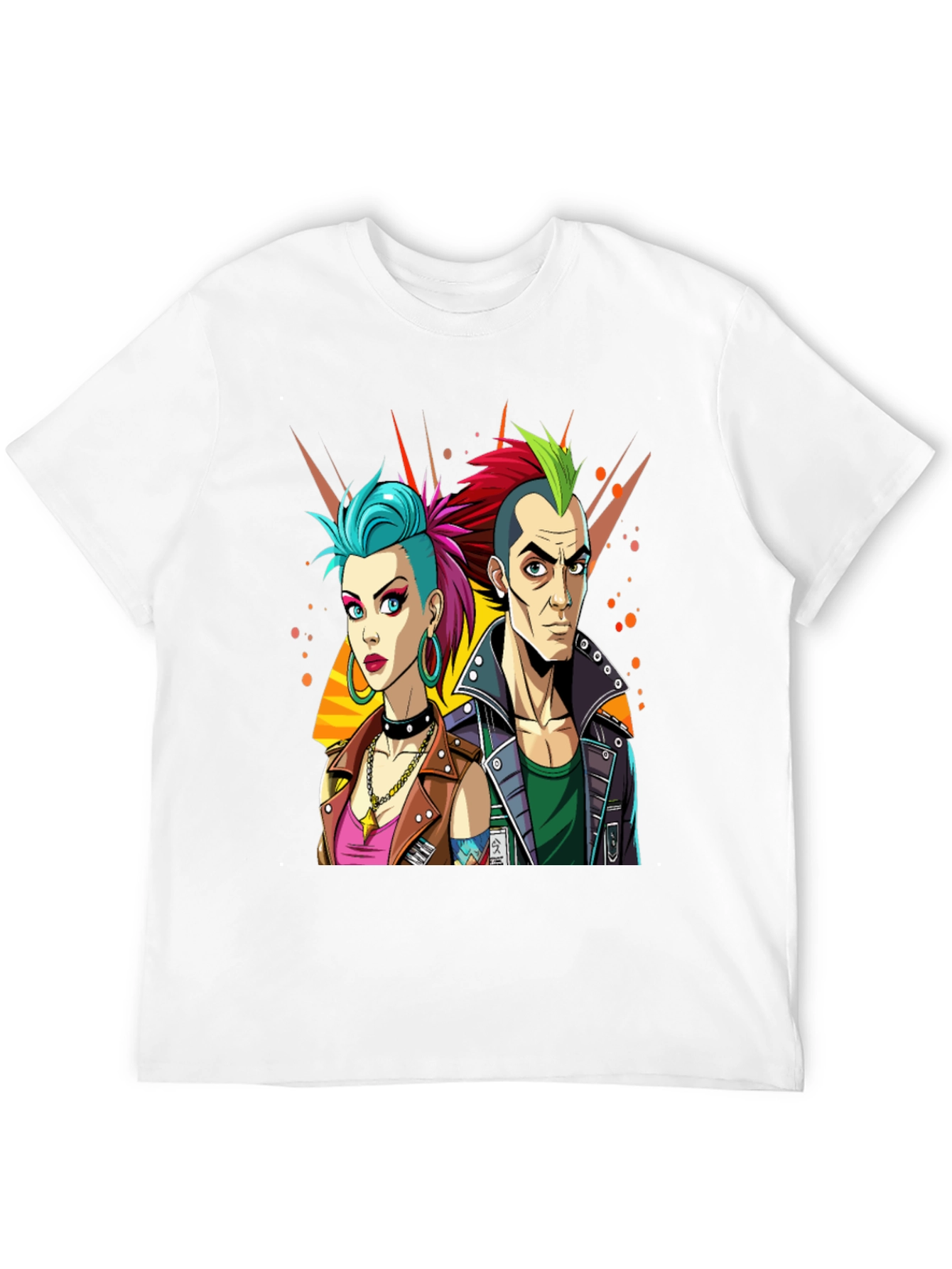 Punk Rock T-Shirt: Edgy Cartoon Couple Graphic Tee