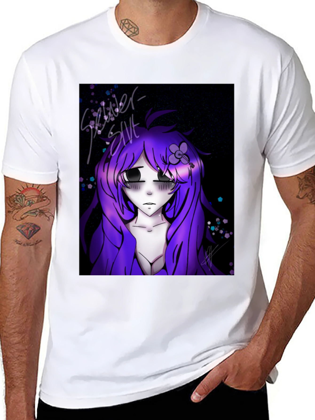 Anime Girl Graphic Tee - Black Unisex T-Shirt