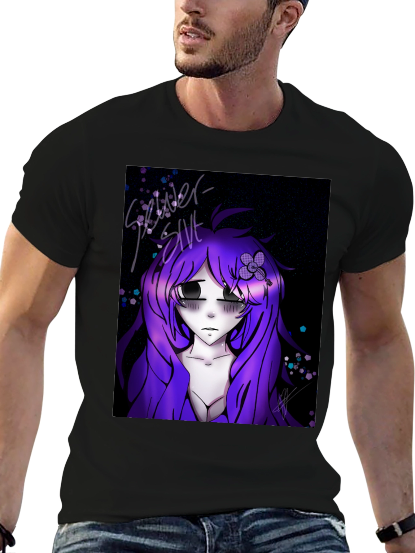 Anime Girl Graphic Tee - Black Unisex T-Shirt