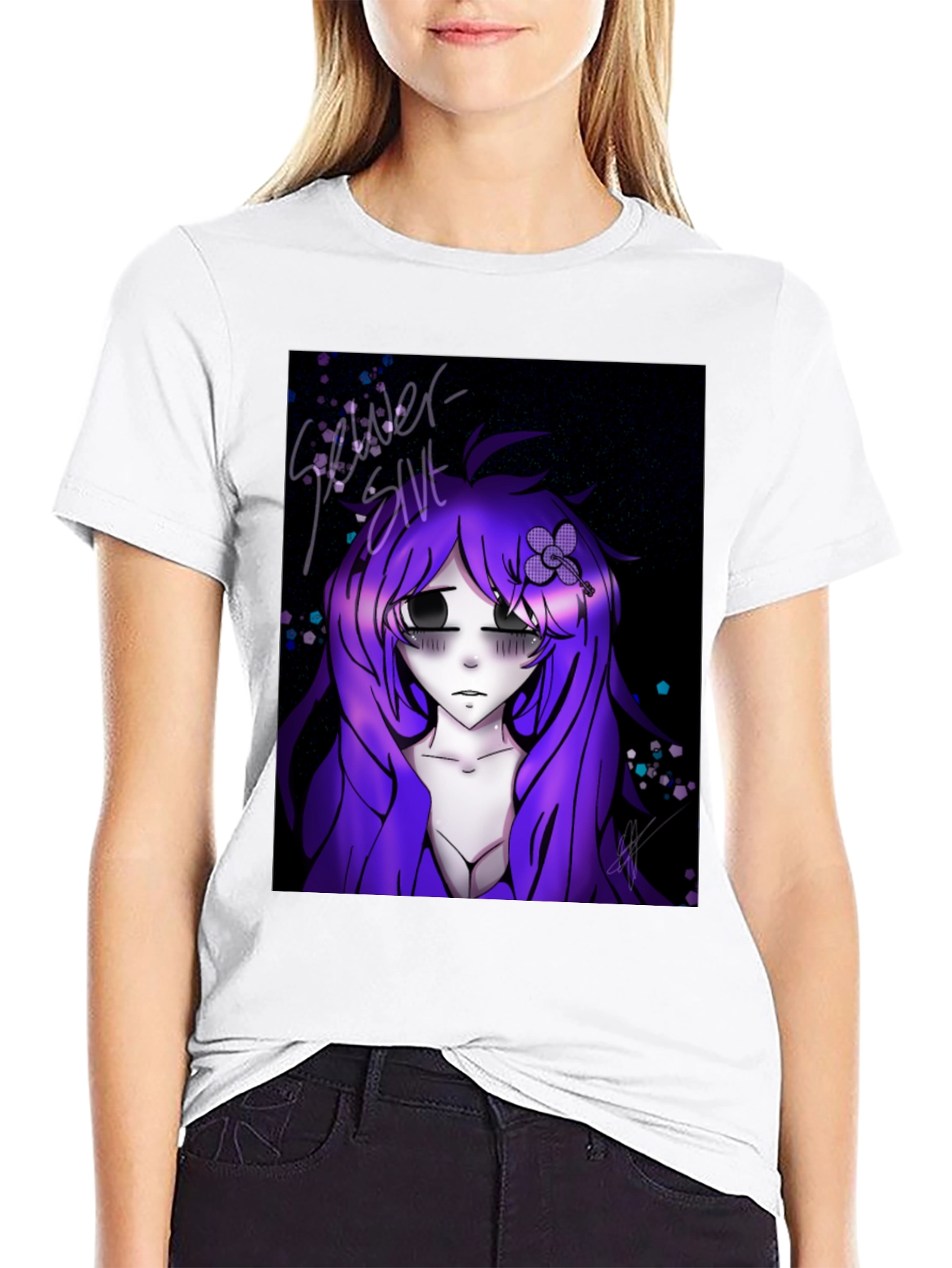 Anime Girl Graphic Tee - Black Unisex T-Shirt