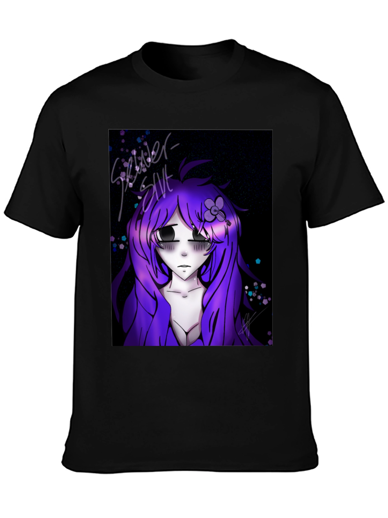 Anime Girl Graphic Tee - Black Unisex T-Shirt