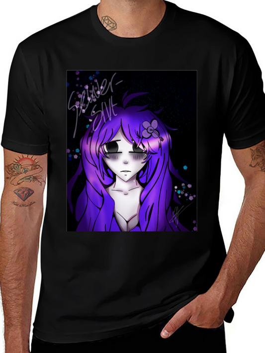 Anime Girl Graphic Tee - Black Unisex T-Shirt
