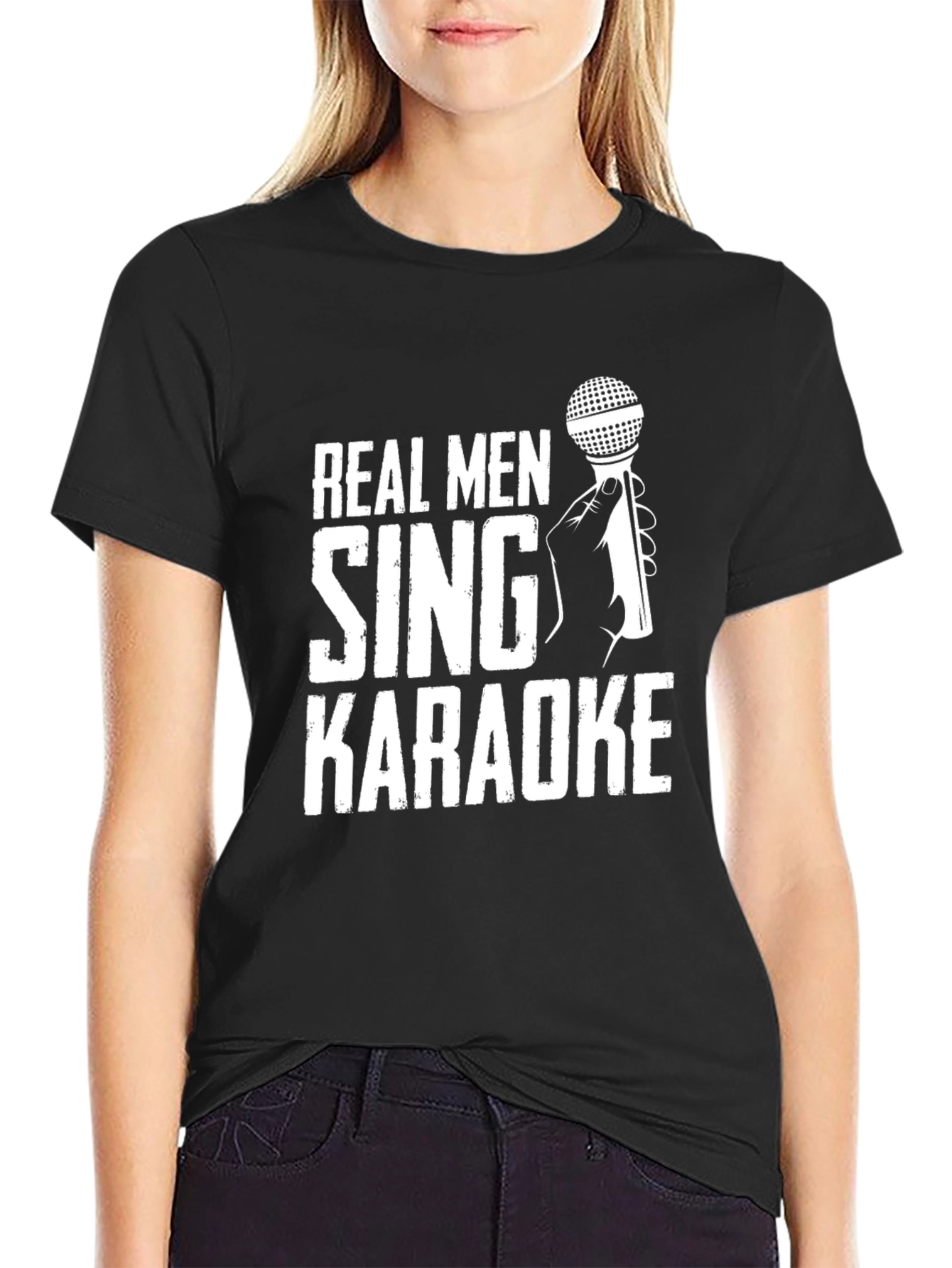 Real Men Sing Karaoke Graphic T-Shirt