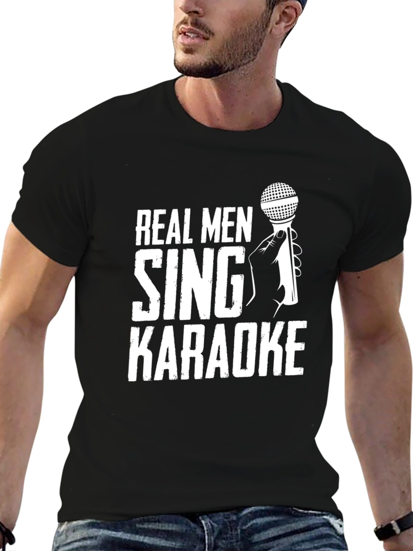 Real Men Sing Karaoke Graphic T-Shirt