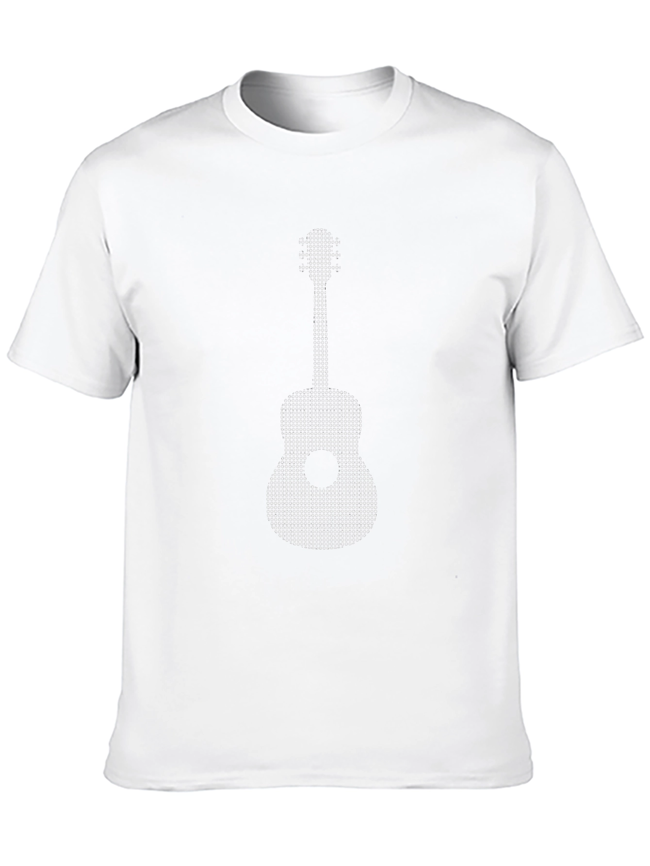 Guitar Dot Pattern Black T-Shirt