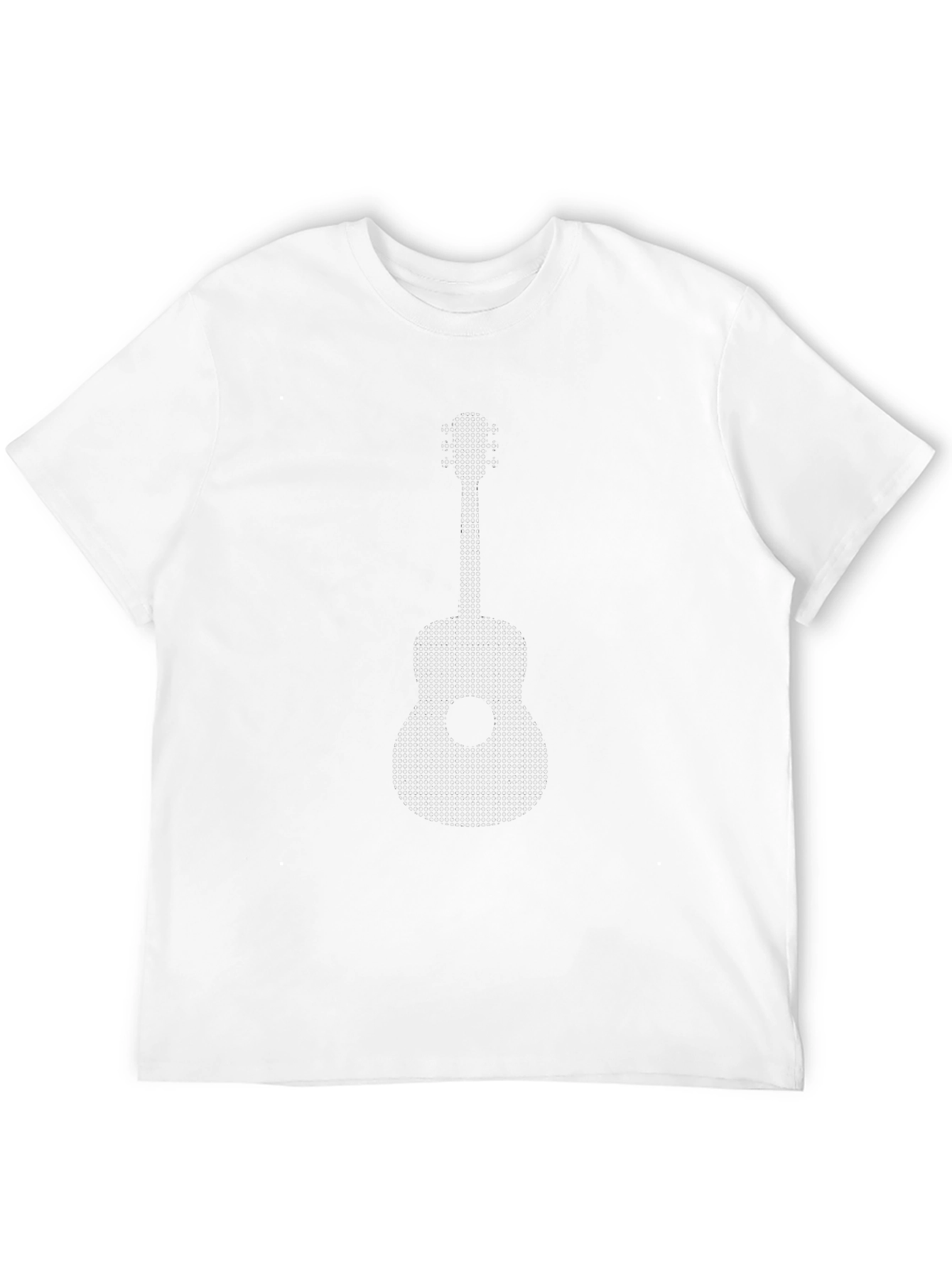 Guitar Dot Pattern Black T-Shirt