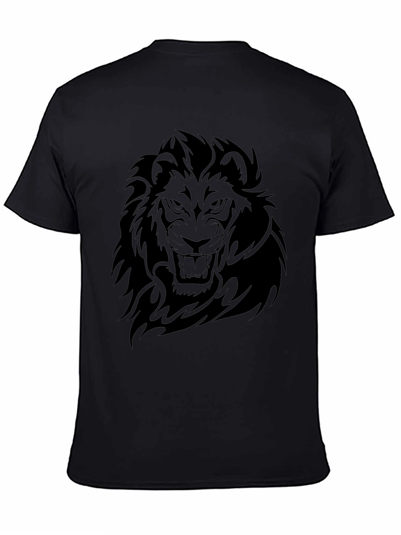 Lion Graphic Black T-Shirt - Bold Statement Tee