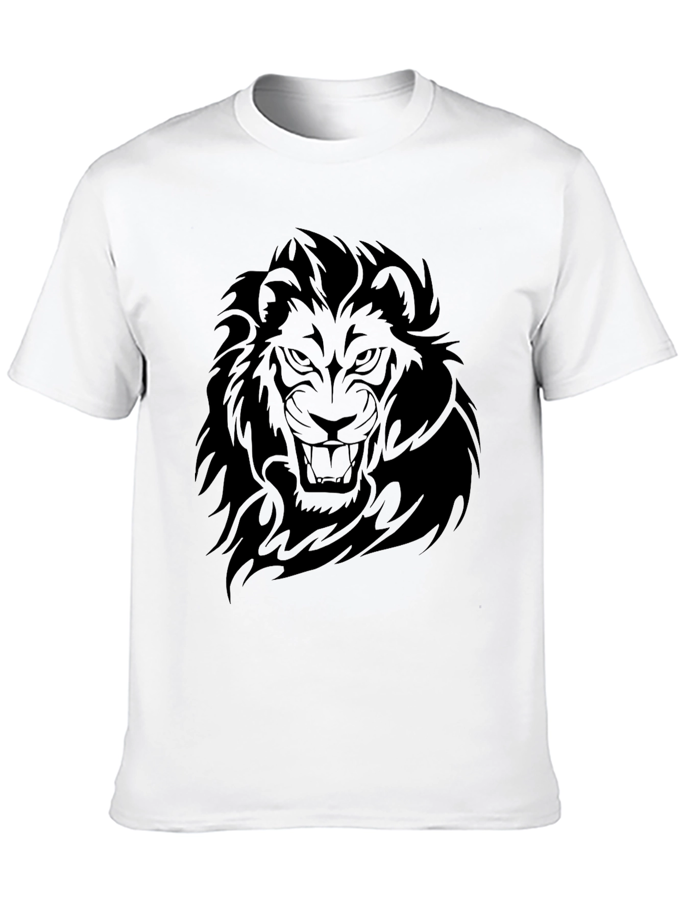 Lion Graphic Black T-Shirt - Bold Statement Tee