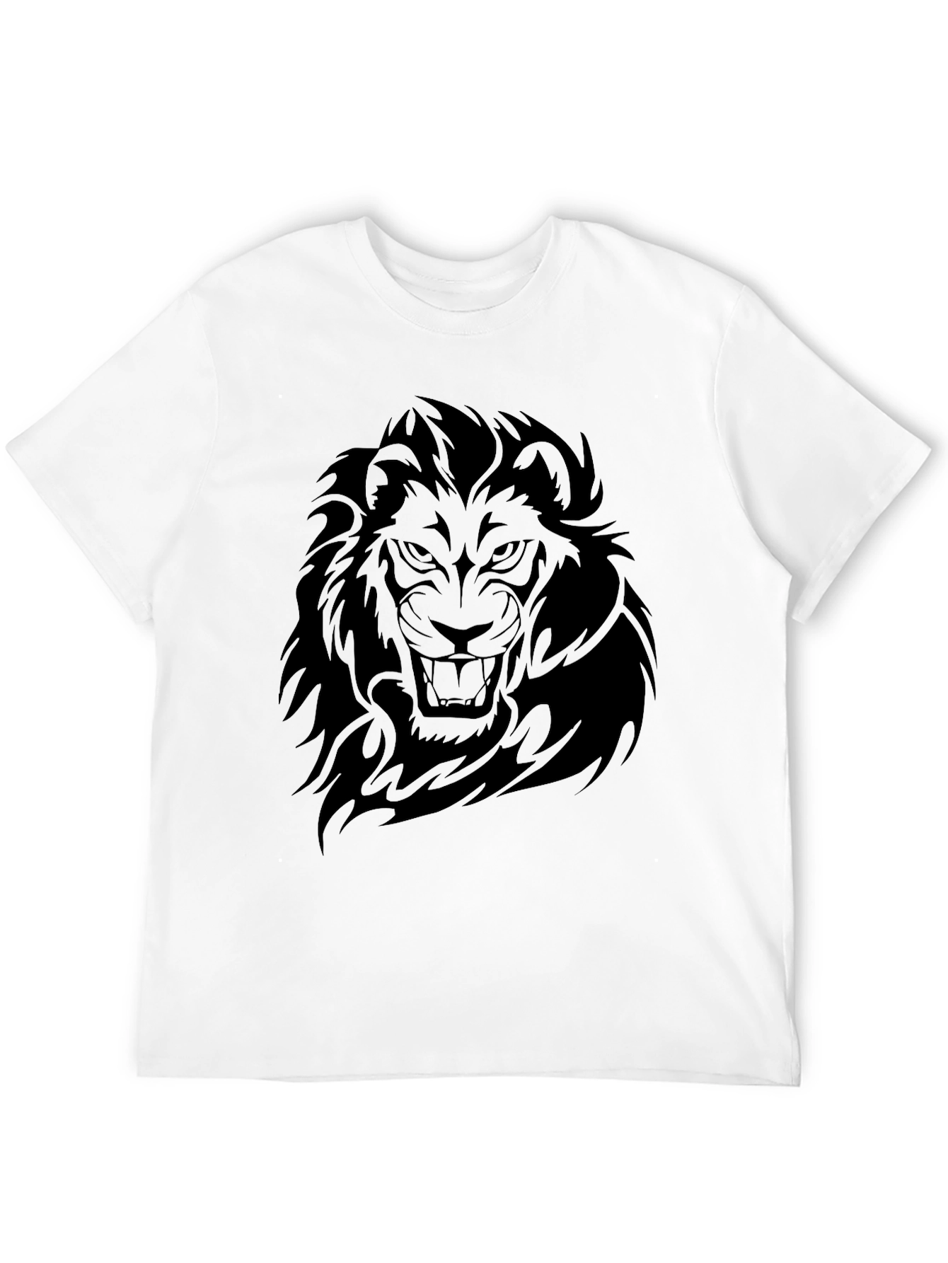 Lion Graphic Black T-Shirt - Bold Statement Tee