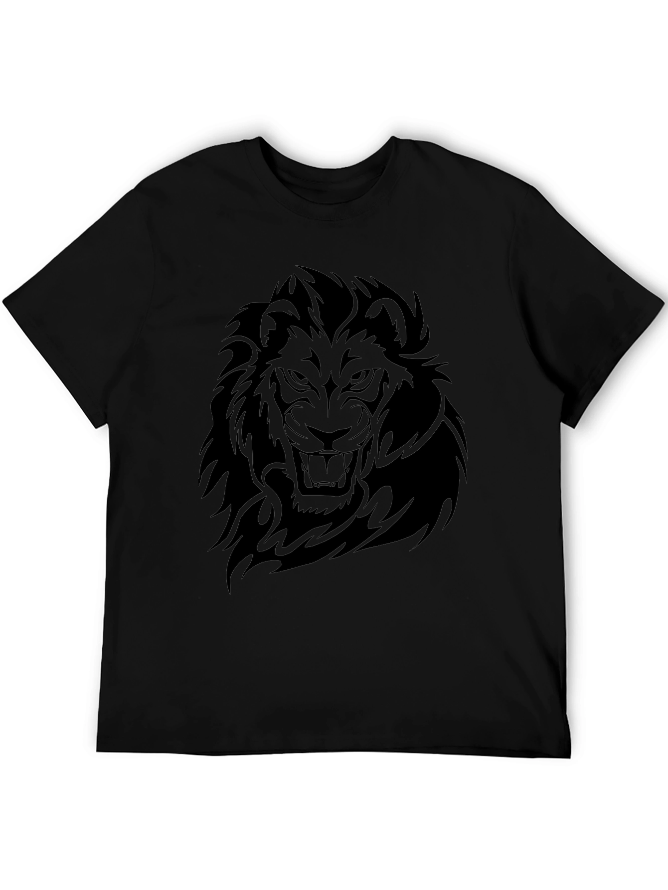Lion Graphic Black T-Shirt - Bold Statement Tee