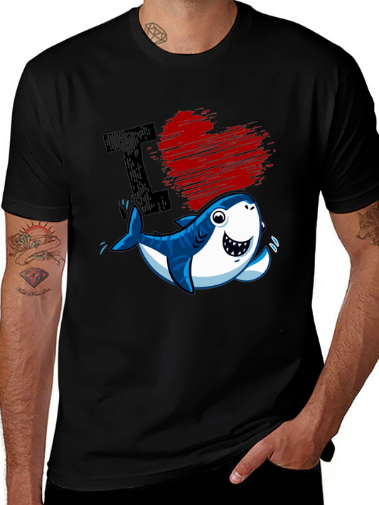 I Love Sharks T-Shirt - Cute Cartoon Graphic Tee