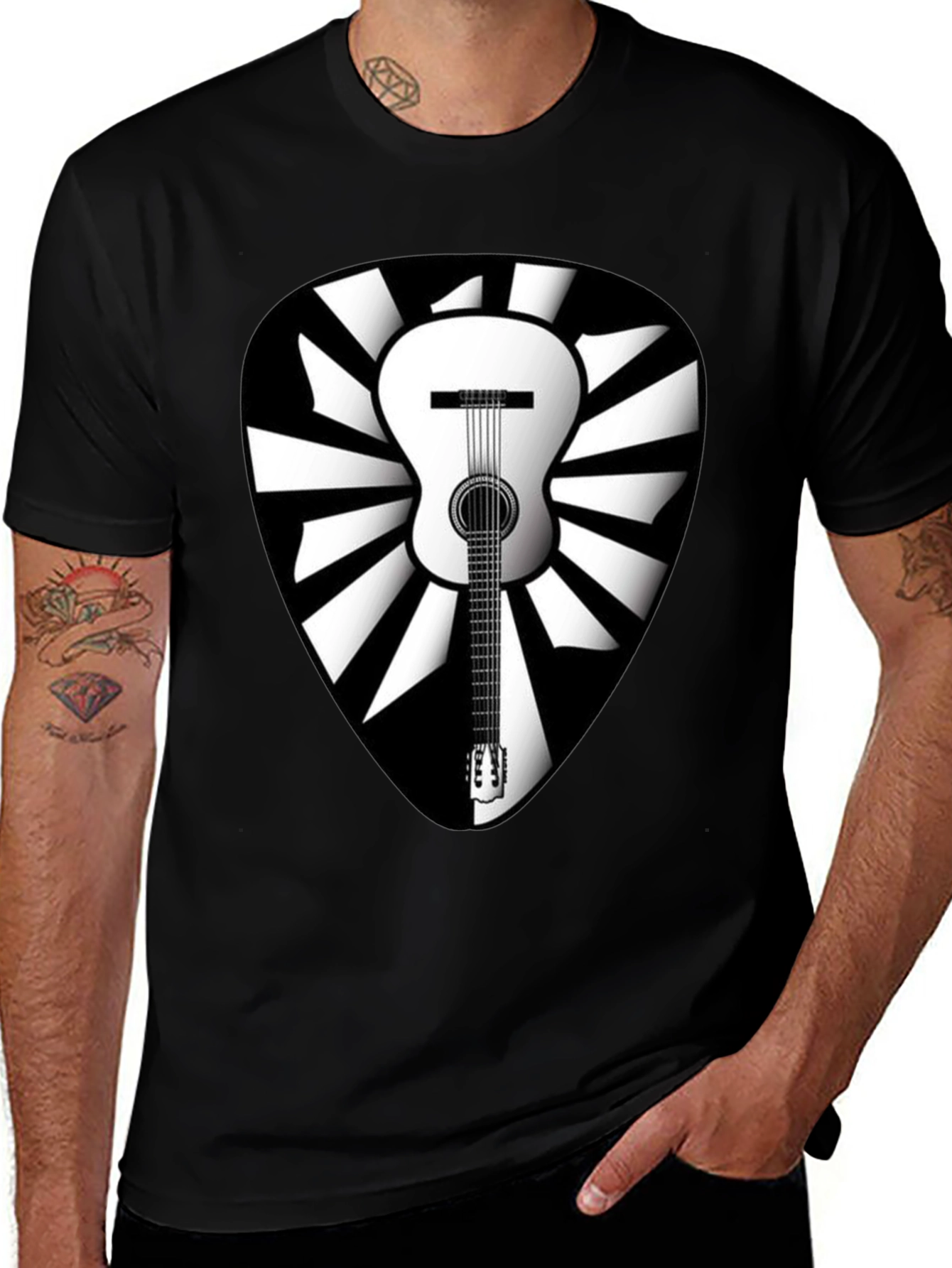 Guitar Pick Graphic Tee - Music Lover Shirt