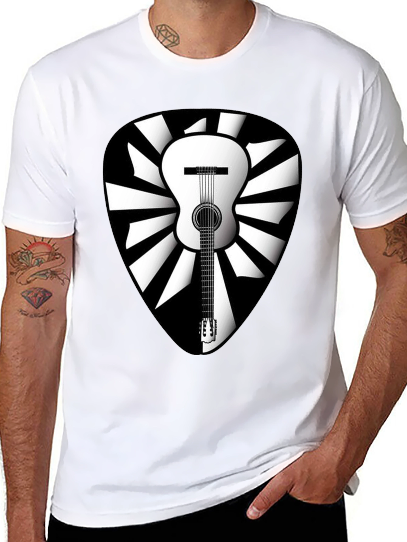 Guitar Pick Graphic Tee - Music Lover Shirt