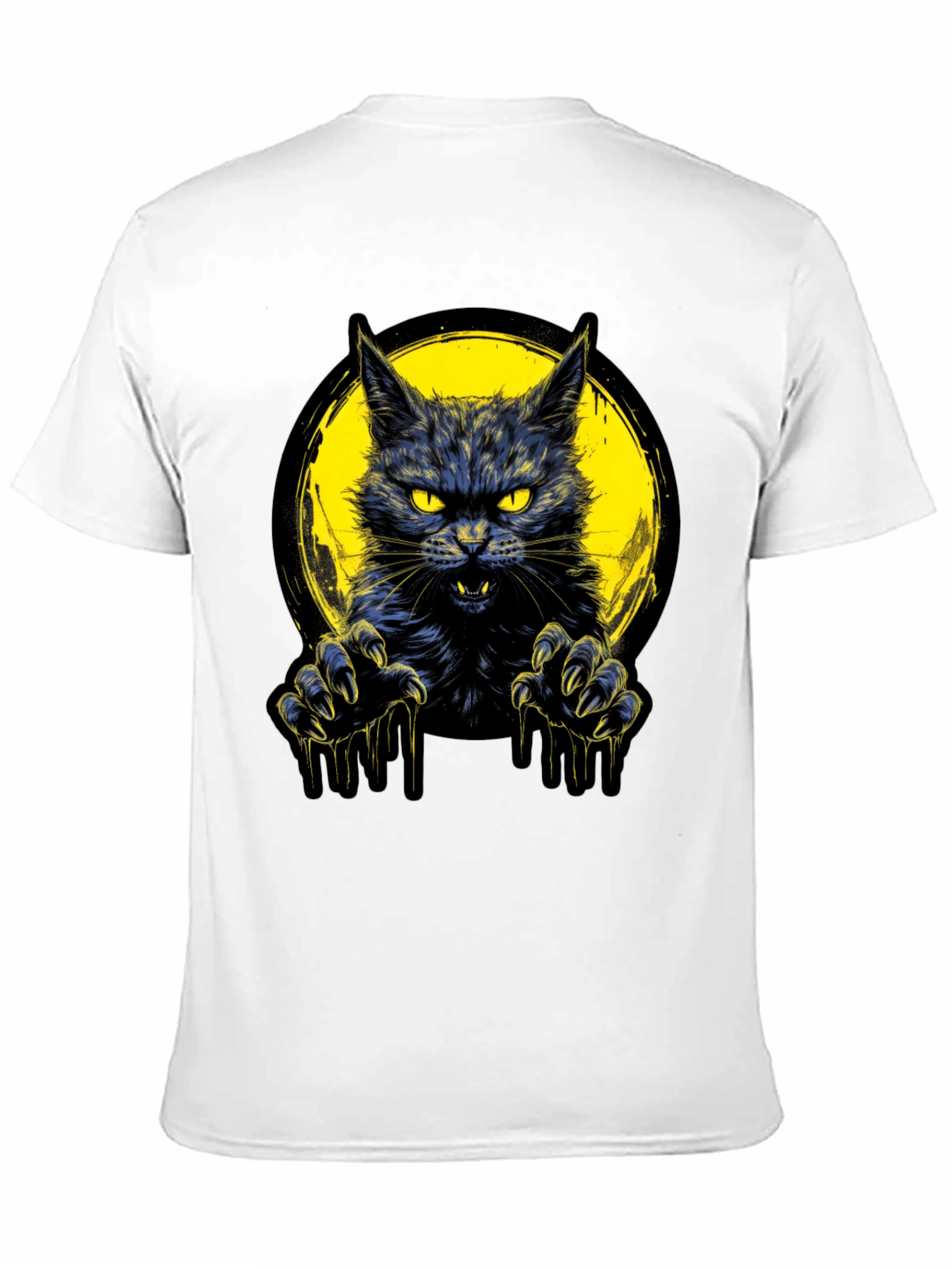 Mens Black Cat Graphic T-Shirt