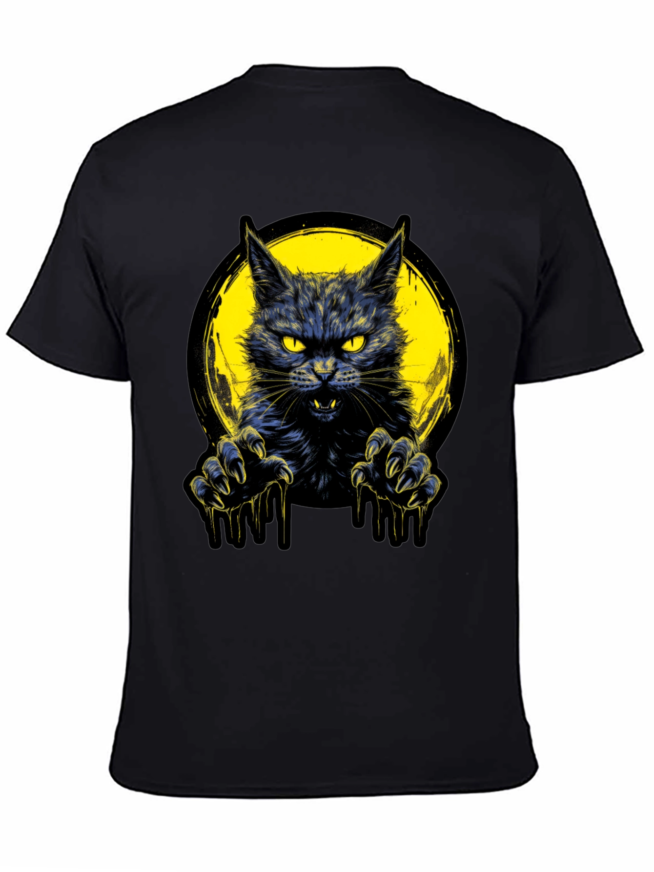 Mens Black Cat Graphic T-Shirt