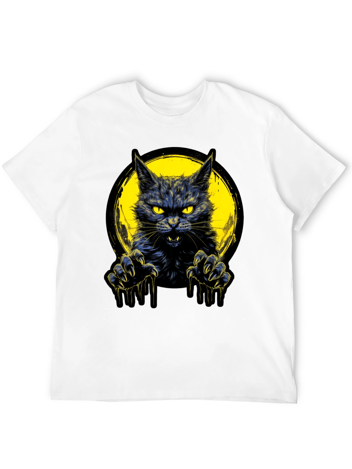 Mens Black Cat Graphic T-Shirt