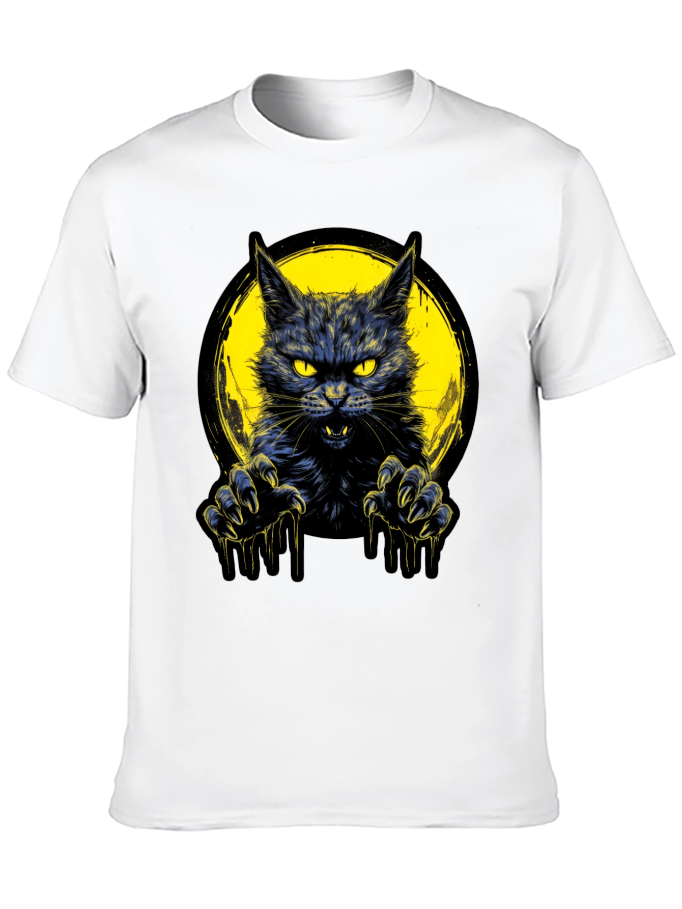 Mens Black Cat Graphic T-Shirt