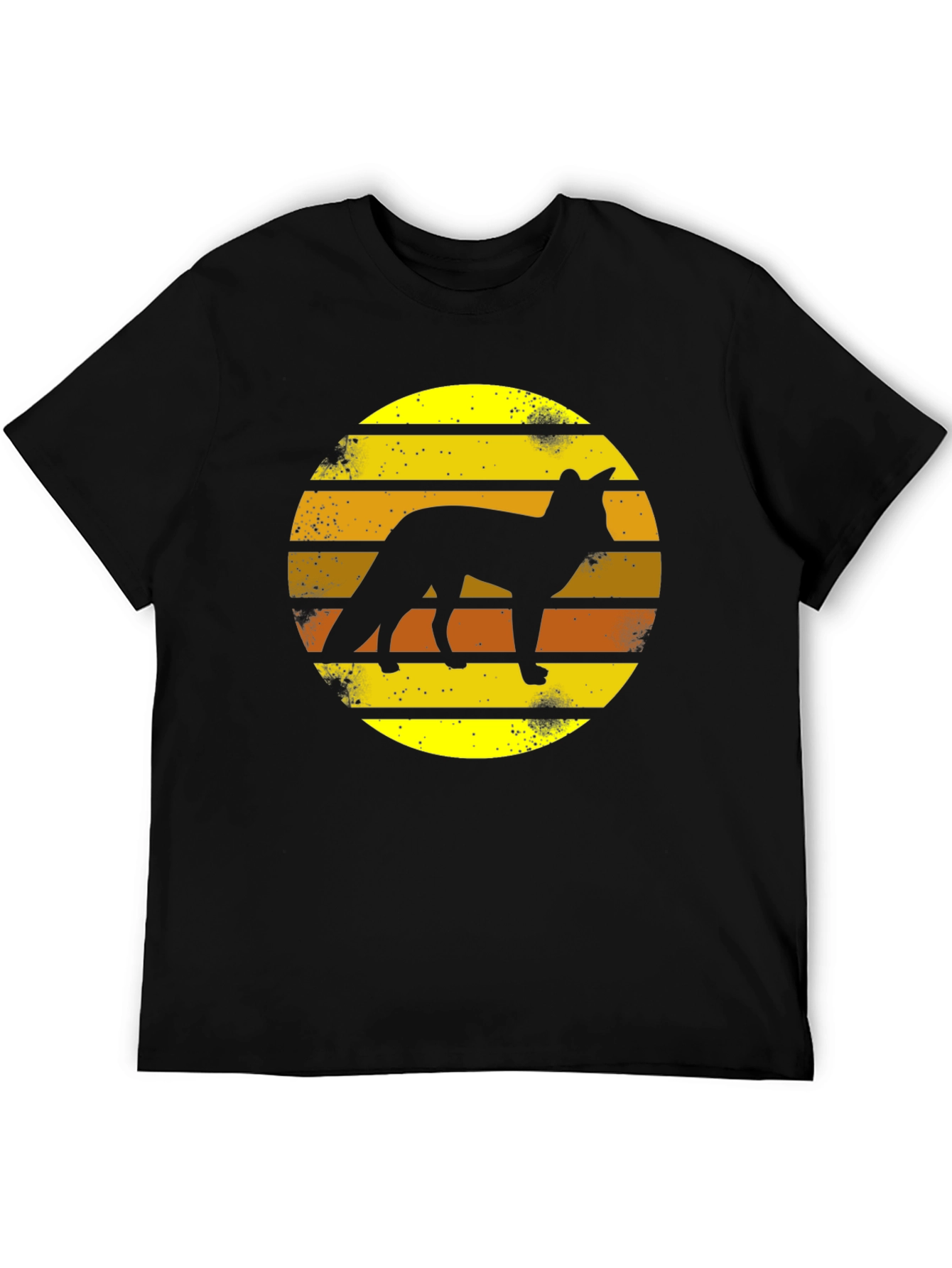 Retro Fox Silhouette T-Shirt - Sunset Graphic Tee