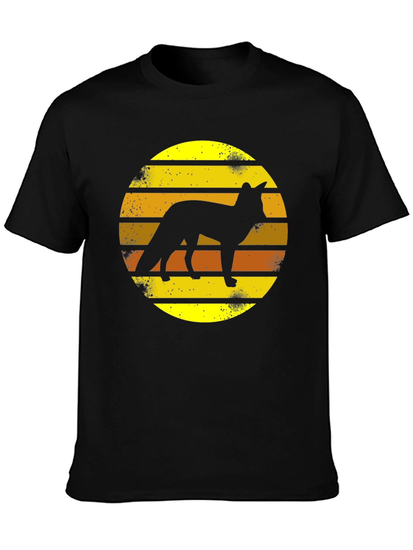 Retro Fox Silhouette T-Shirt - Sunset Graphic Tee
