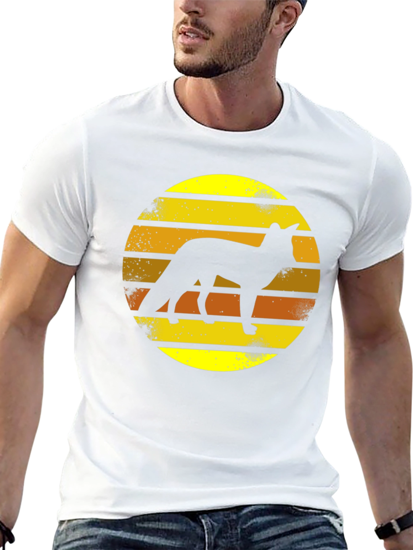 Retro Fox Silhouette T-Shirt - Sunset Graphic Tee