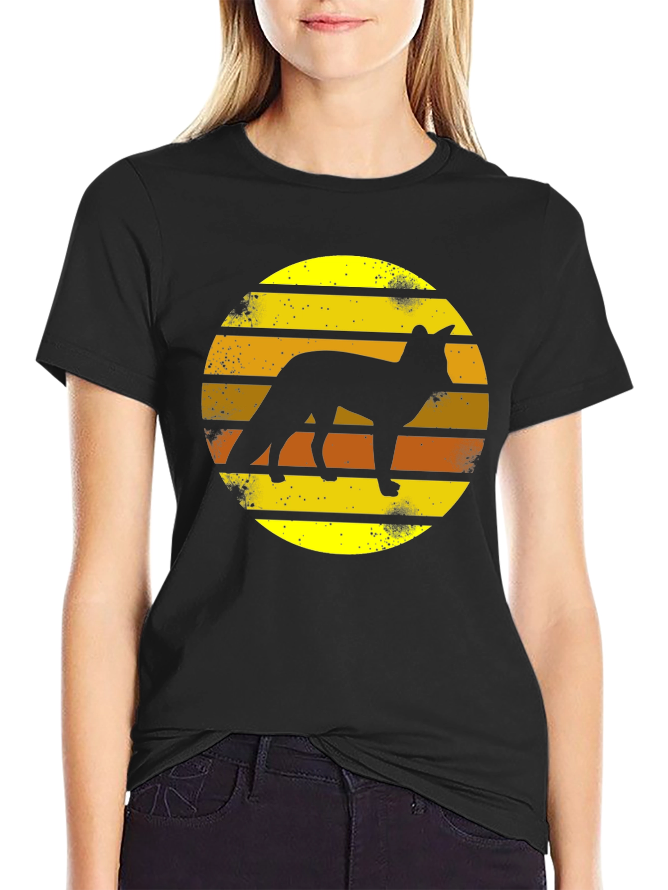 Retro Fox Silhouette T-Shirt - Sunset Graphic Tee