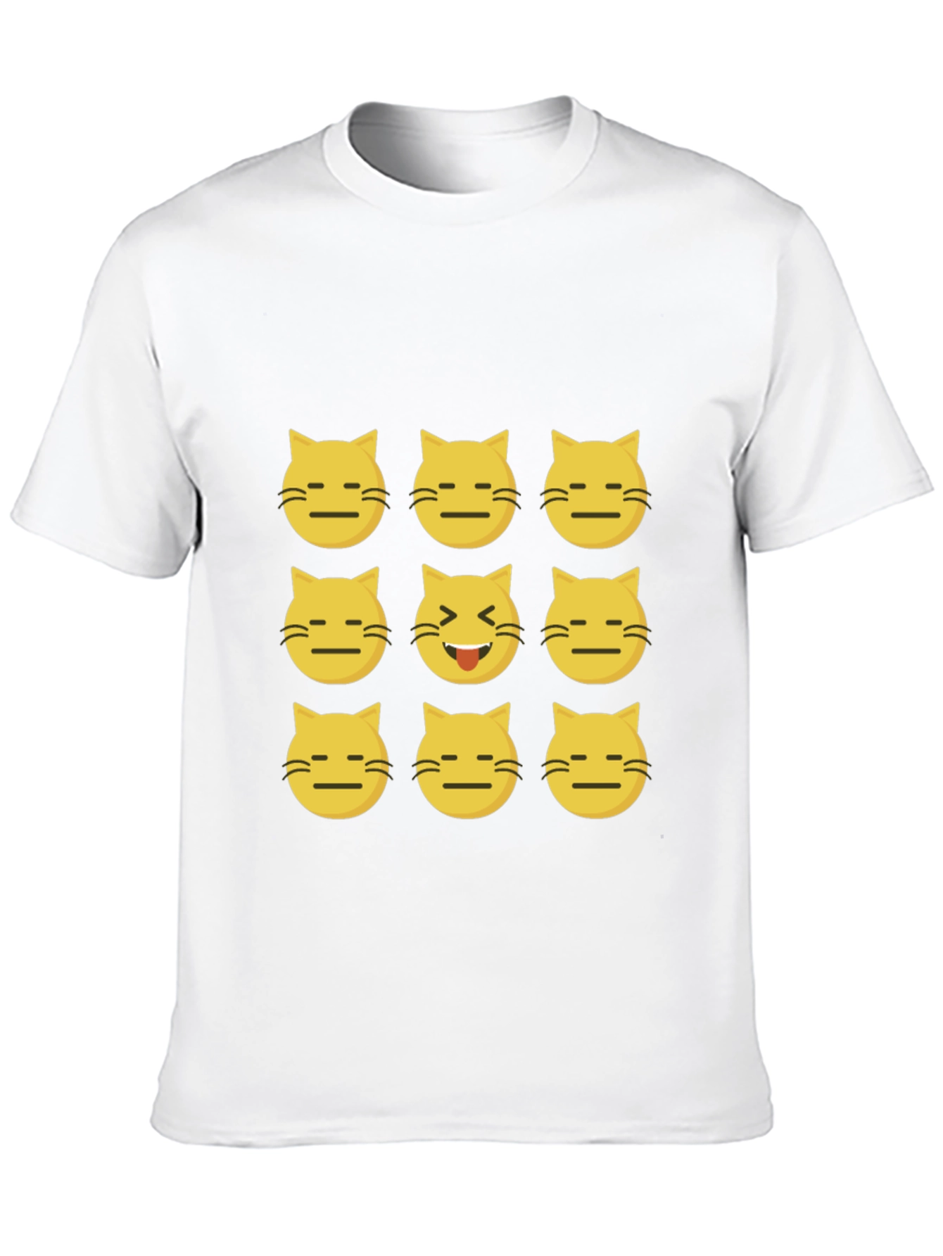 Emoji Cat Black T-Shirt