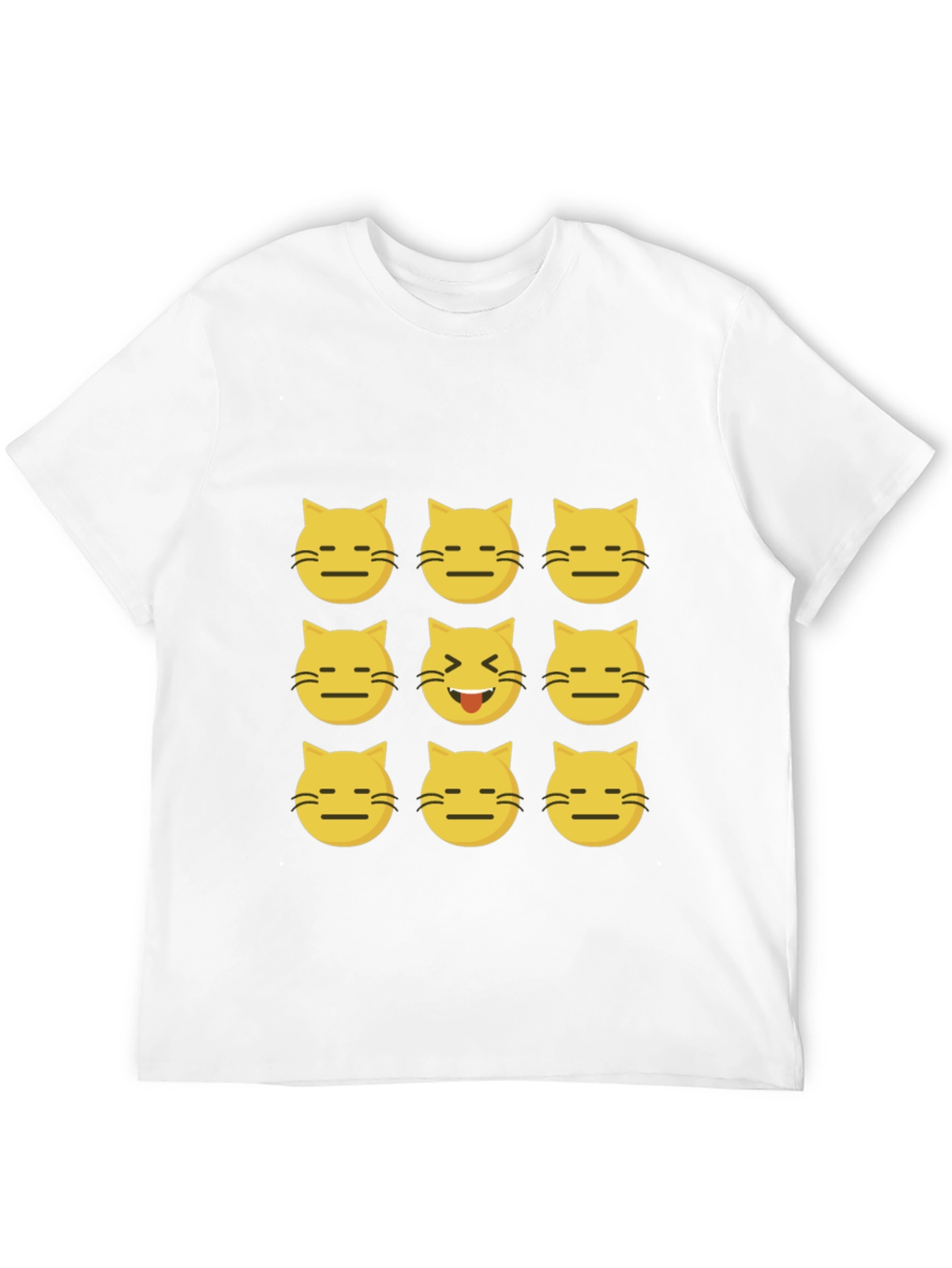Emoji Cat Black T-Shirt