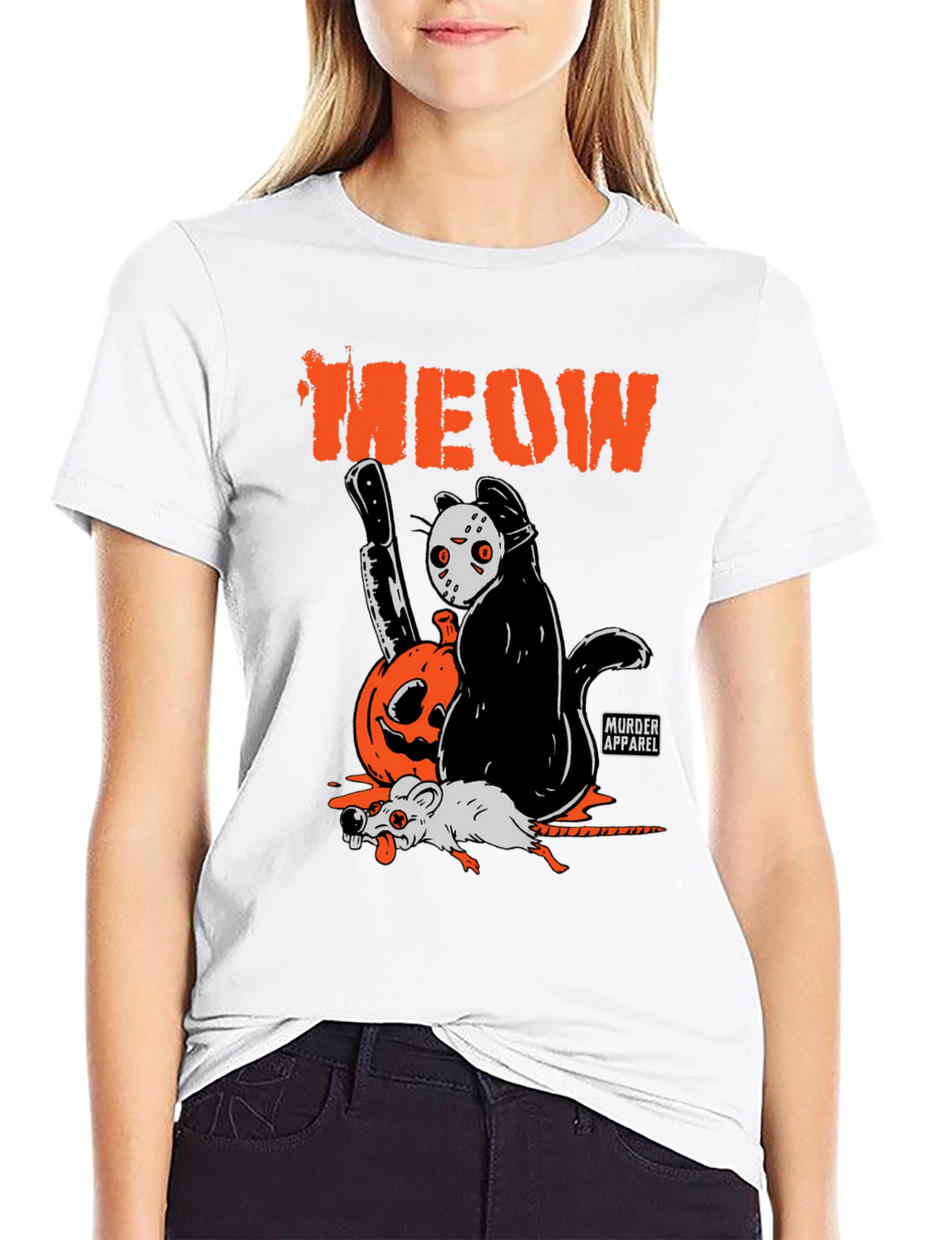 MEOW Horror Graphic Tee