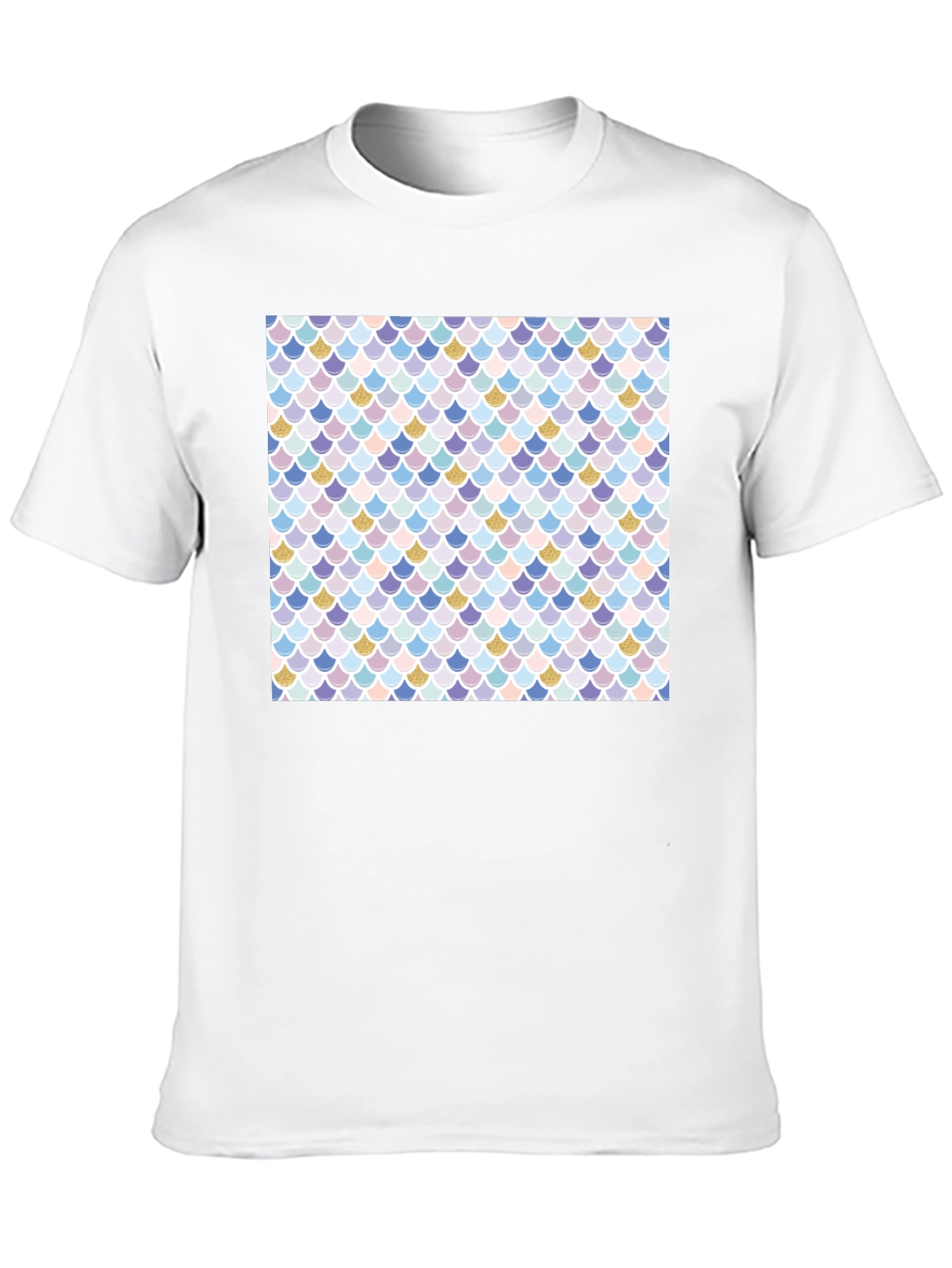 Mermaid Scale Print Black T-Shirt