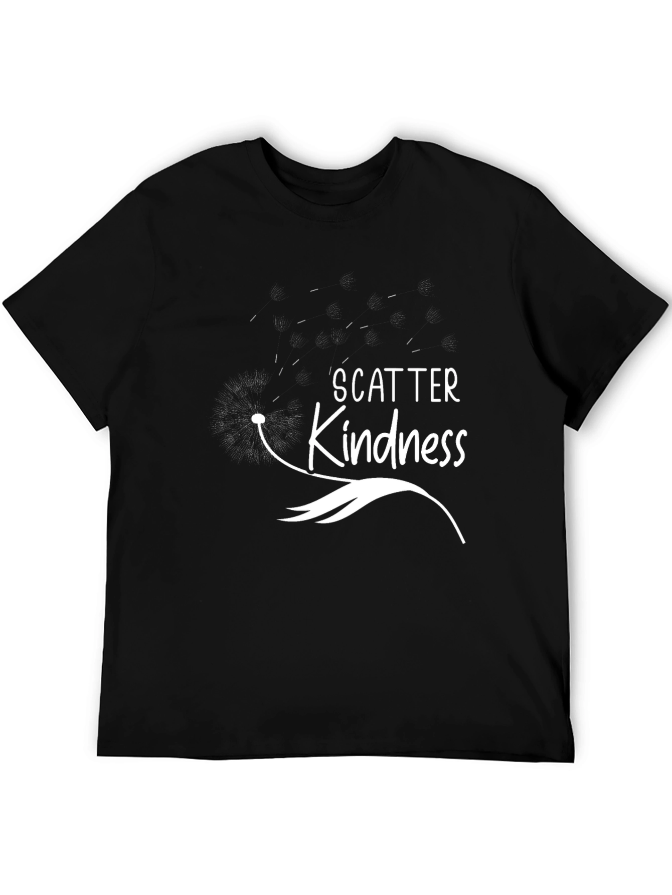 Scatter Kindness Graphic Print Black T-Shirt