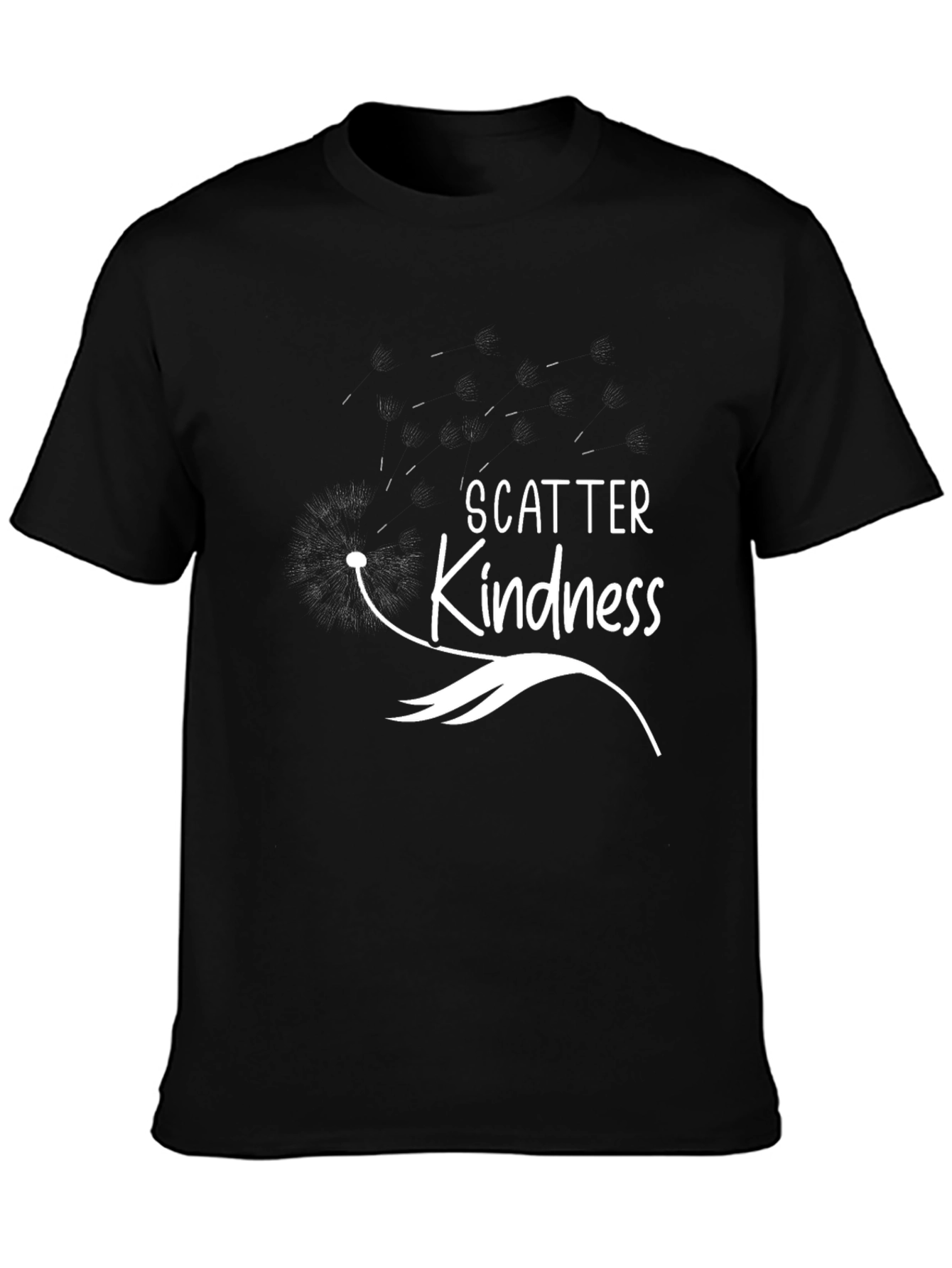 Scatter Kindness Graphic Print Black T-Shirt