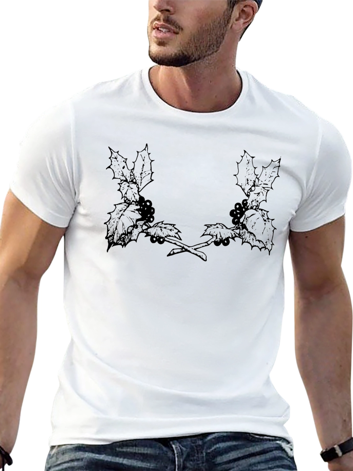 Black Holly Berry Tee - Classic Holiday Style