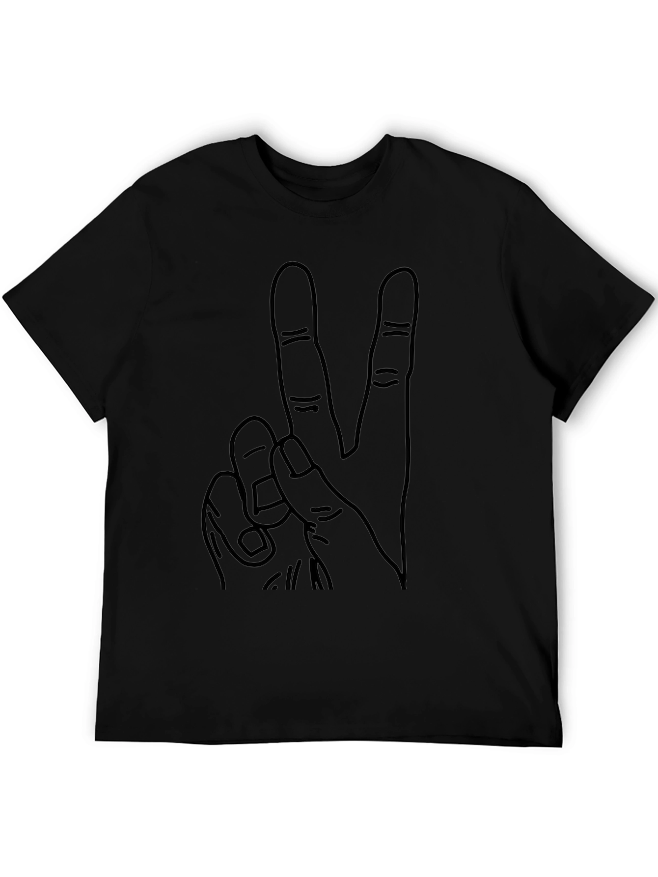 Peace Sign Graphic T-Shirt - Black