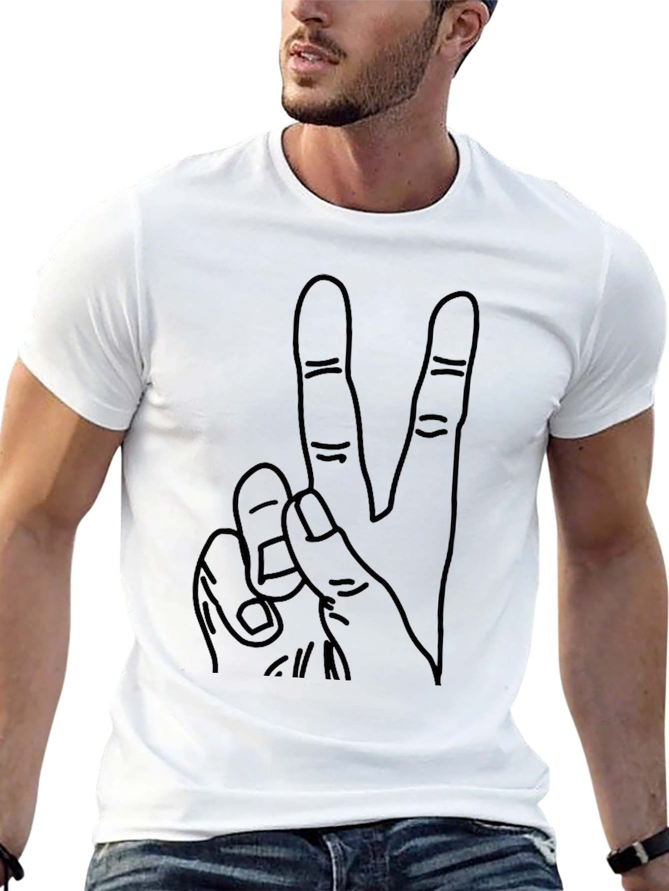 Peace Sign Graphic T-Shirt - Black